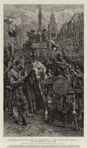 La proclamación del Viejo Pretendiente como el Rey Jaime VIII en la Cruz de Edimburgo, 1745